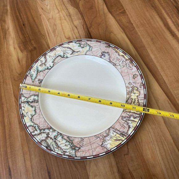 Syracuse Serving Plate Roman World Map Pattern Diameter: 12'' Made In USA Rare - Picture 7 of 9